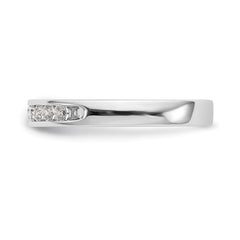 14K White Gold 9-Stone 1/3 carat Round Diamond Complete Channel Band