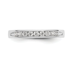 14K White Gold 9-Stone 1/3 carat Round Diamond Complete Channel Band