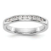 14K White Gold 9-Stone 1/3 carat Round Diamond Complete Channel Band
