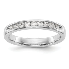 14K White Gold 9-Stone 1/3 carat Round Diamond Complete Channel Band