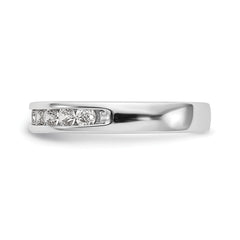 14K White Gold 9-Stone 1/2 carat Round Diamond Complete Channel Band