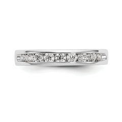 14K White Gold 9-Stone 1/2 carat Round Diamond Complete Channel Band