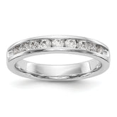14K White Gold 9-Stone 1/2 carat Round Diamond Complete Channel Band