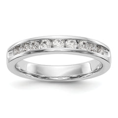 14K White Gold 9-Stone 1/2 carat Round Diamond Complete Channel Band