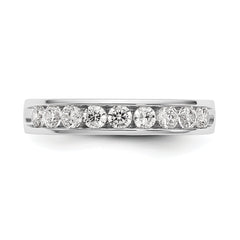 14K White Gold 9-Stone 3/4 carat Round Diamond Complete Channel Band