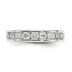 14K White Gold 9-Stone 7/8 carat Round Diamond Complete Channel Band