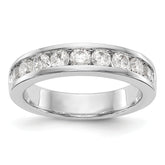 14K White Gold 9-Stone 7/8 carat Round Diamond Complete Channel Band