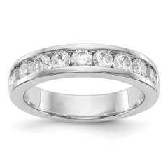 14K White Gold 9-Stone 7/8 carat Round Diamond Complete Channel Band