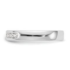 14K White Gold 9-Stone 1/4 carat Round Diamond Complete Channel Band