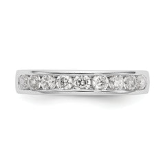 14K White Gold 9-Stone 1/4 carat Round Diamond Complete Channel Band