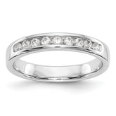 14K White Gold 9-Stone 1/4 carat Round Diamond Complete Channel Band