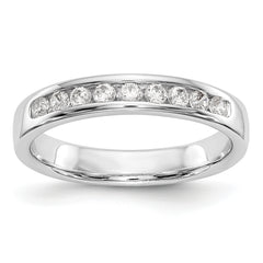 14K White Gold 9-Stone 1/4 carat Round Diamond Complete Channel Band