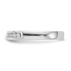 14K White Gold 9-Stone 1/3 carat Round Diamond Complete Channel Band