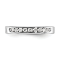 14K White Gold 9-Stone 1/3 carat Round Diamond Complete Channel Band
