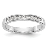 14K White Gold 9-Stone 1/3 carat Round Diamond Complete Channel Band