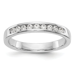 14K White Gold 9-Stone 1/3 carat Round Diamond Complete Channel Band