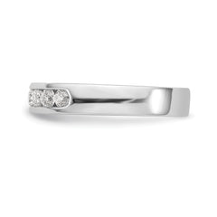 14K White Gold 9-Stone 1/2 carat Round Diamond Complete Channel Band
