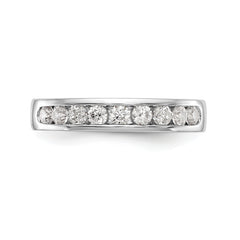 14K White Gold 9-Stone 1/2 carat Round Diamond Complete Channel Band