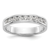 14K White Gold 9-Stone 1/2 carat Round Diamond Complete Channel Band
