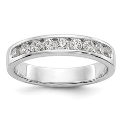 14K White Gold 9-Stone 1/2 carat Round Diamond Complete Channel Band