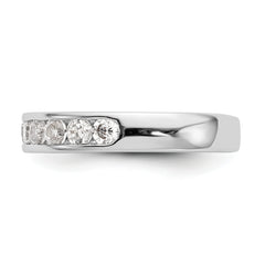 14K White Gold 9-Stone 3/4 carat Round Diamond Complete Channel Band