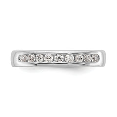 14K White Gold 9-Stone 3/4 carat Round Diamond Complete Channel Band