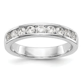 14K White Gold 9-Stone 3/4 carat Round Diamond Complete Channel Band