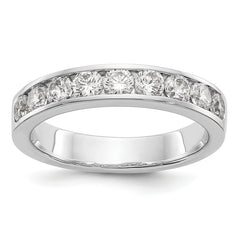 14K White Gold 9-Stone 7/8 carat Round Diamond Complete Channel Band