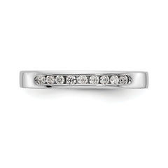 14K White Gold 9-Stone 1/5 carat Round Diamond Complete Channel Band