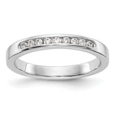 14K White Gold 9-Stone 1/5 carat Round Diamond Complete Channel Band