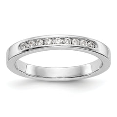 14K White Gold 9-Stone 1/5 carat Round Diamond Complete Channel Band