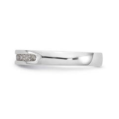 14K White Gold 9-Stone 1/4 carat Round Diamond Complete Channel Band