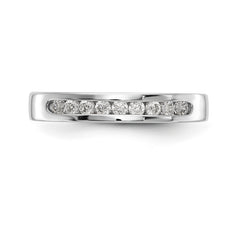 14K White Gold 9-Stone 1/4 carat Round Diamond Complete Channel Band