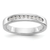 14K White Gold 9-Stone 1/4 carat Round Diamond Complete Channel Band