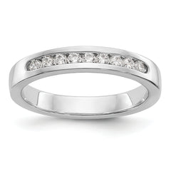 14K White Gold 9-Stone 1/4 carat Round Diamond Complete Channel Band