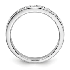 14K White Gold 9-Stone 1/2 carat Round Diamond Complete Channel Band