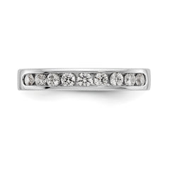 14K White Gold 9-Stone 1/2 carat Round Diamond Complete Channel Band