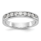 14K White Gold 9-Stone 1/2 carat Round Diamond Complete Channel Band