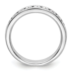 14K White Gold 9-Stone 1/2 carat Round Diamond Complete Channel Band