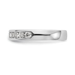 14K White Gold 9-Stone 1/2 carat Round Diamond Complete Channel Band