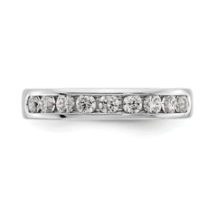 14K White Gold 9-Stone 1/2 carat Round Diamond Complete Channel Band