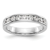 14K White Gold 9-Stone 1/2 carat Round Diamond Complete Channel Band