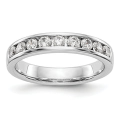 14K White Gold 9-Stone 1/2 carat Round Diamond Complete Channel Band