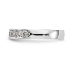 14K White Gold 9-Stone 3/4 carat Round Diamond Complete Channel Band