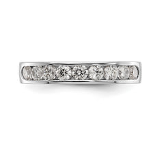 14K White Gold 9-Stone 3/4 carat Round Diamond Complete Channel Band