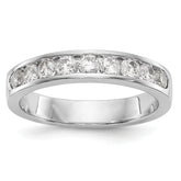 14K White Gold 9-Stone 3/4 carat Round Diamond Complete Channel Band