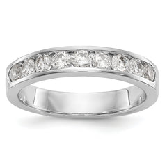 14K White Gold 9-Stone 3/4 carat Round Diamond Complete Channel Band