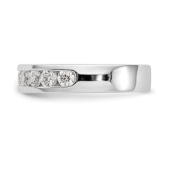 14K White Gold 9-Stone 7/8 carat Round Diamond Complete Channel Band
