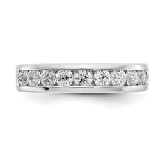 14K White Gold 9-Stone 7/8 carat Round Diamond Complete Channel Band