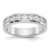 14K White Gold 9-Stone 7/8 carat Round Diamond Complete Channel Band